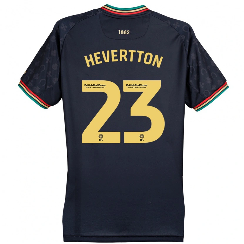 Danxen Børn Hevertton #23 Mørk Marineblå Udebane Spillertrøjer 2024/25 Trøje T-Shirt