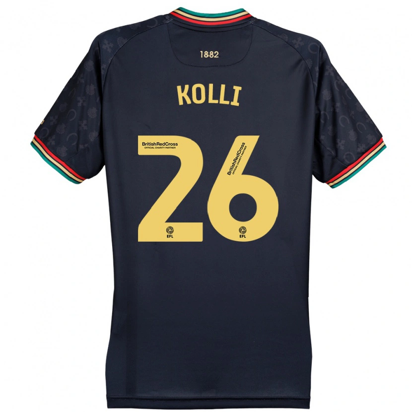 Danxen Børn Rayan Kolli #26 Mørk Marineblå Udebane Spillertrøjer 2024/25 Trøje T-Shirt