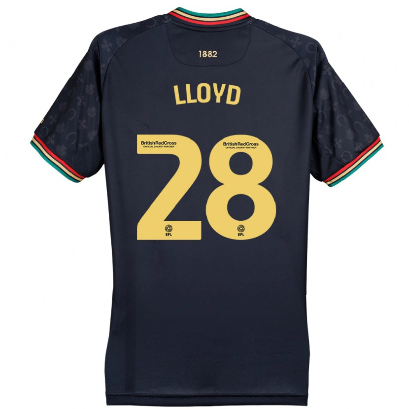 Danxen Børn Alfie Lloyd #28 Mørk Marineblå Udebane Spillertrøjer 2024/25 Trøje T-Shirt