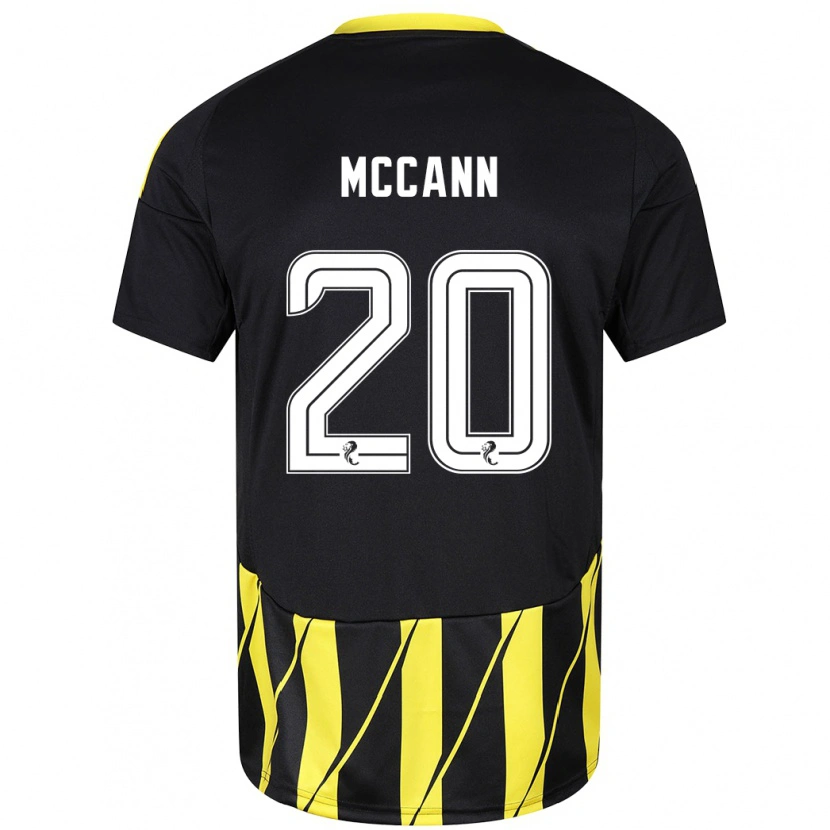 Danxen Børn Annalisa Mccann #20 Sort Gul Udebane Spillertrøjer 2024/25 Trøje T-Shirt