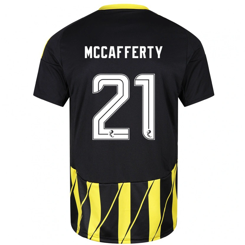 Danxen Børn Eirinn Mccafferty #21 Sort Gul Udebane Spillertrøjer 2024/25 Trøje T-Shirt