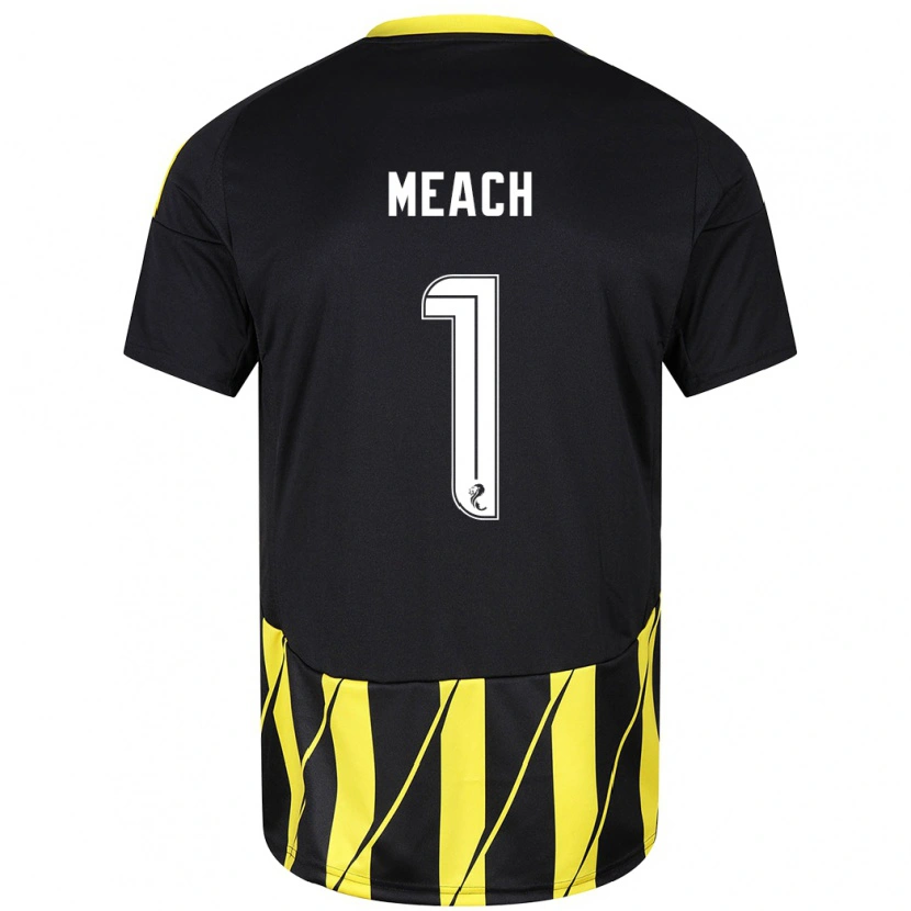 Danxen Børn Aaliyah-Jay Meach #1 Sort Gul Udebane Spillertrøjer 2024/25 Trøje T-Shirt