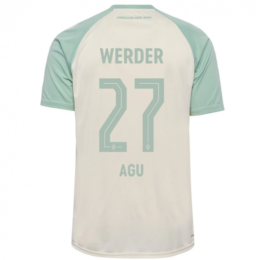 Danxen Børn Felix Agu #27 Råhvid Lysegrøn Udebane Spillertrøjer 2024/25 Trøje T-Shirt