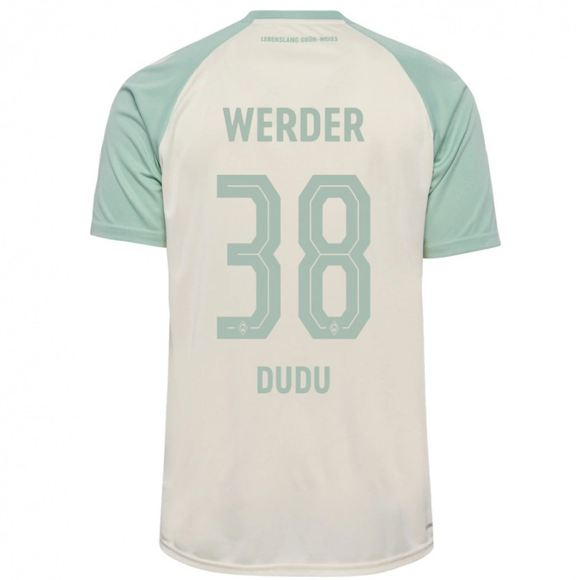 Danxen Børn Dudu #38 Råhvid Lysegrøn Udebane Spillertrøjer 2024/25 Trøje T-Shirt