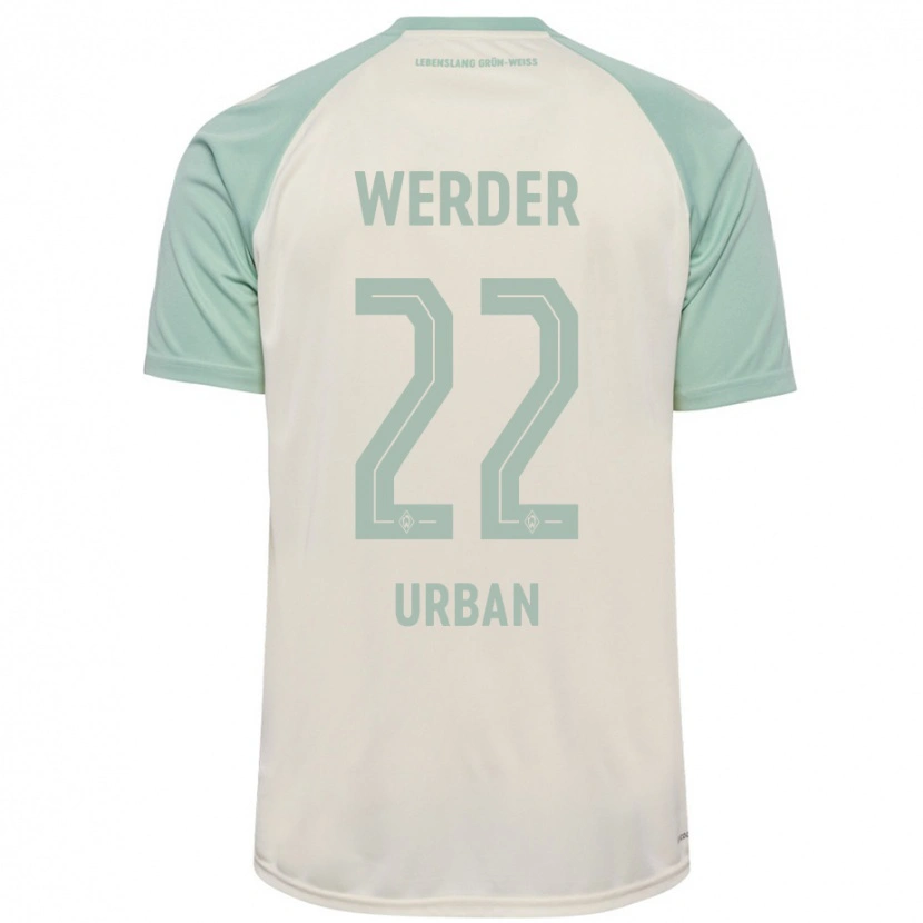 Danxen Børn Linus Urban #22 Råhvid Lysegrøn Udebane Spillertrøjer 2024/25 Trøje T-Shirt
