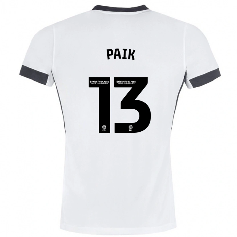 Danxen Børn Seung-Ho Paik #13 Hvid Sort Udebane Spillertrøjer 2024/25 Trøje T-Shirt