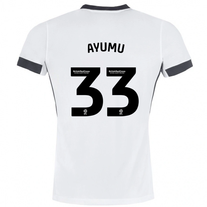 Danxen Børn Ayumu Yokoyama #33 Hvid Sort Udebane Spillertrøjer 2024/25 Trøje T-Shirt
