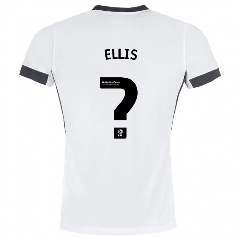 Danxen Børn O'shea Ellis #0 Hvid Sort Udebane Spillertrøjer 2024/25 Trøje T-Shirt