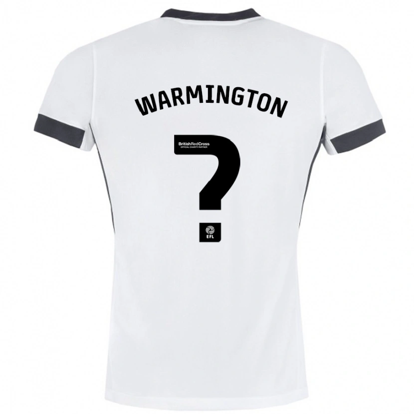Danxen Børn Tyrese Warmington #0 Hvid Sort Udebane Spillertrøjer 2024/25 Trøje T-Shirt