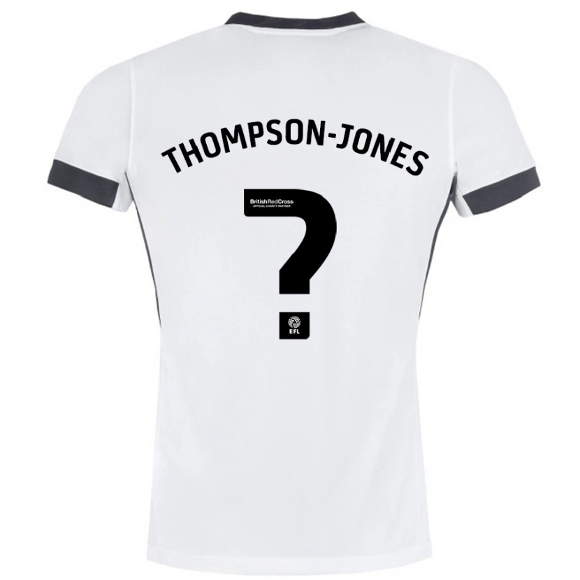 Danxen Børn Riquelme Thompson-Jones #0 Hvid Sort Udebane Spillertrøjer 2024/25 Trøje T-Shirt