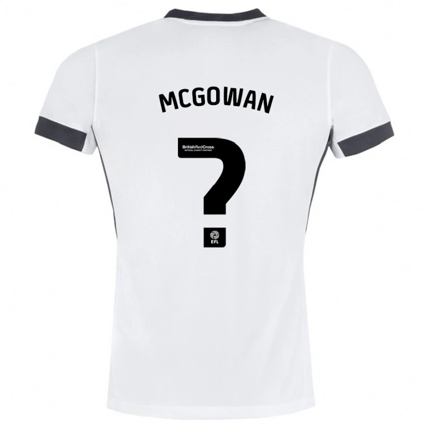 Danxen Børn Tegan Mcgowan #0 Hvid Sort Udebane Spillertrøjer 2024/25 Trøje T-Shirt