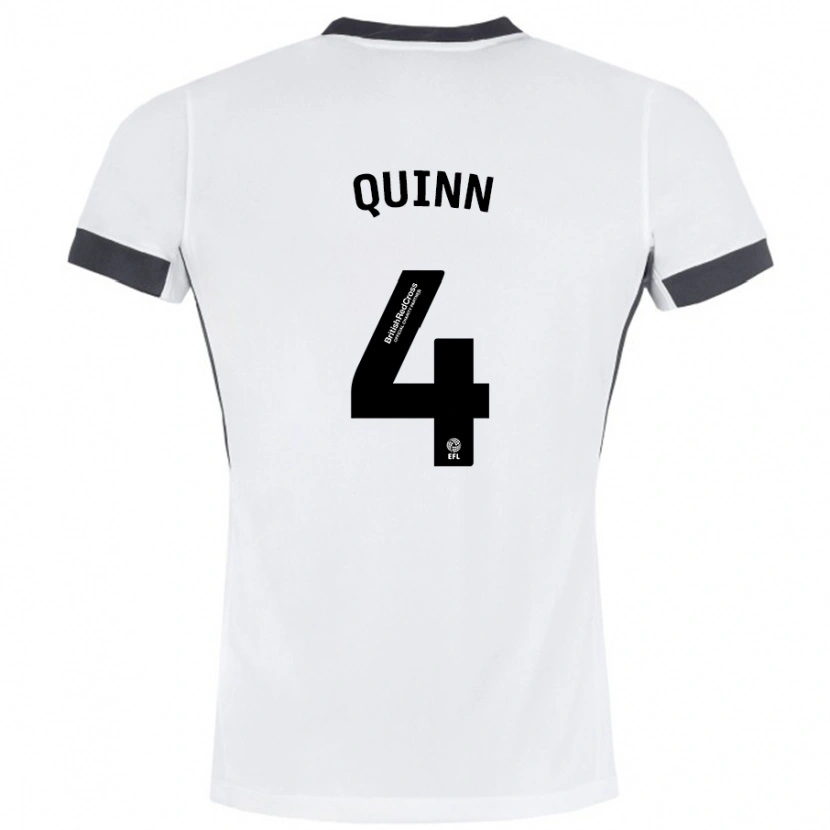 Danxen Børn Louise Quinn #4 Hvid Sort Udebane Spillertrøjer 2024/25 Trøje T-Shirt