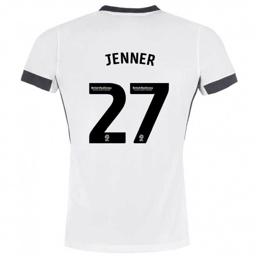 Danxen Børn Abbi Jenner #27 Hvid Sort Udebane Spillertrøjer 2024/25 Trøje T-Shirt