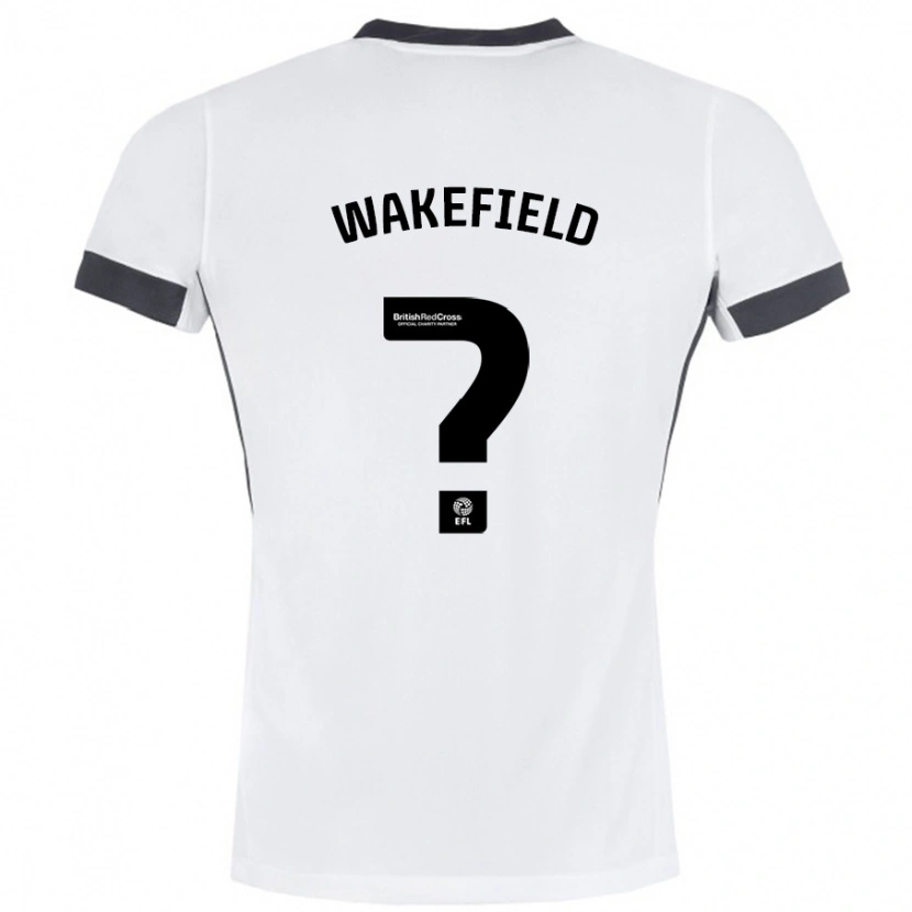 Danxen Børn Kieran Wakefield #0 Hvid Sort Udebane Spillertrøjer 2024/25 Trøje T-Shirt