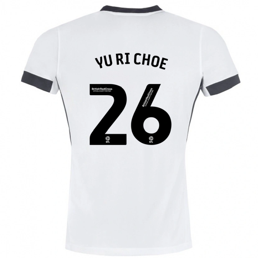 Danxen Børn Yu-Ri Choe #26 Hvid Sort Udebane Spillertrøjer 2024/25 Trøje T-Shirt