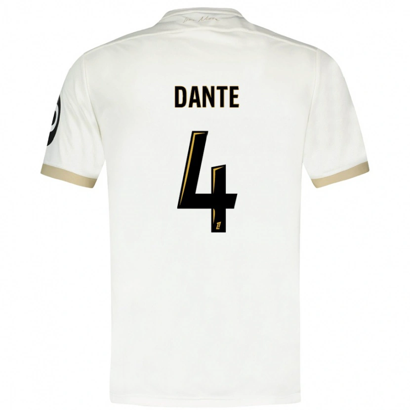 Danxen Børn Dante #4 Hvidguld Udebane Spillertrøjer 2024/25 Trøje T-Shirt