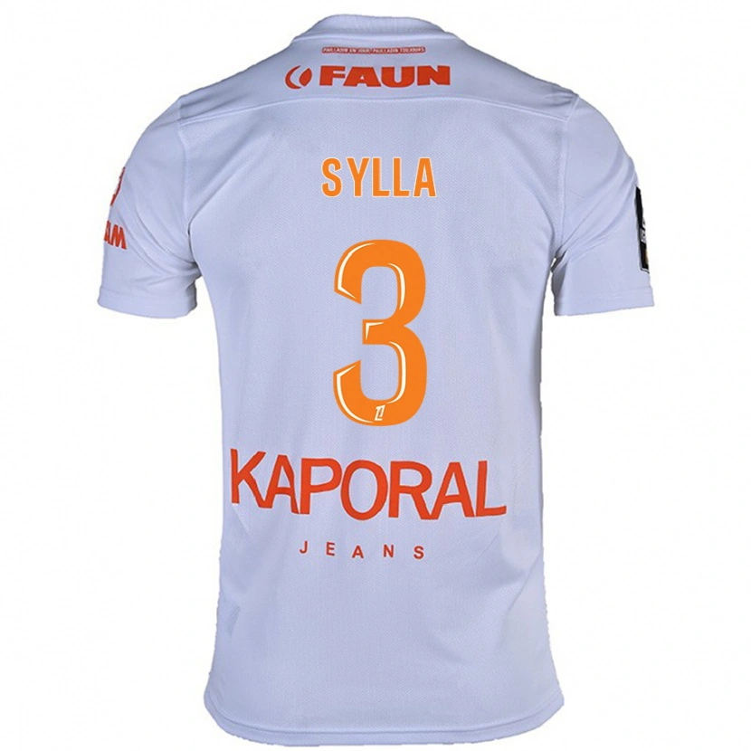 Danxen Børn Issiaga Sylla #3 Hvid Udebane Spillertrøjer 2024/25 Trøje T-Shirt