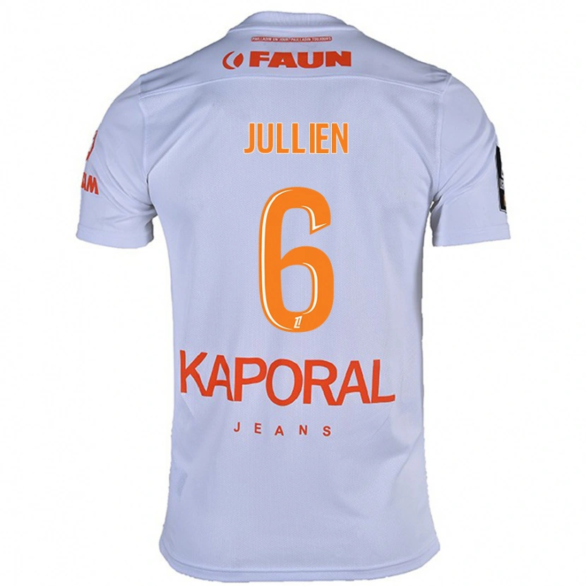 Danxen Børn Christopher Jullien #6 Hvid Udebane Spillertrøjer 2024/25 Trøje T-Shirt