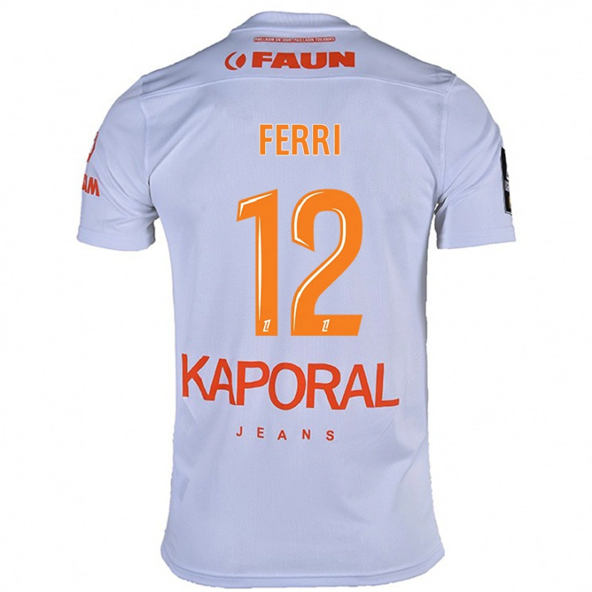 Danxen Børn Jordan Ferri #12 Hvid Udebane Spillertrøjer 2024/25 Trøje T-Shirt