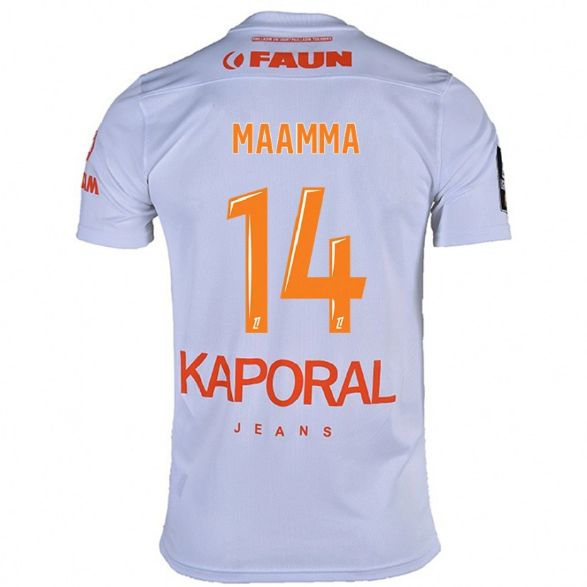 Danxen Børn Othmane Maamma #14 Hvid Udebane Spillertrøjer 2024/25 Trøje T-Shirt
