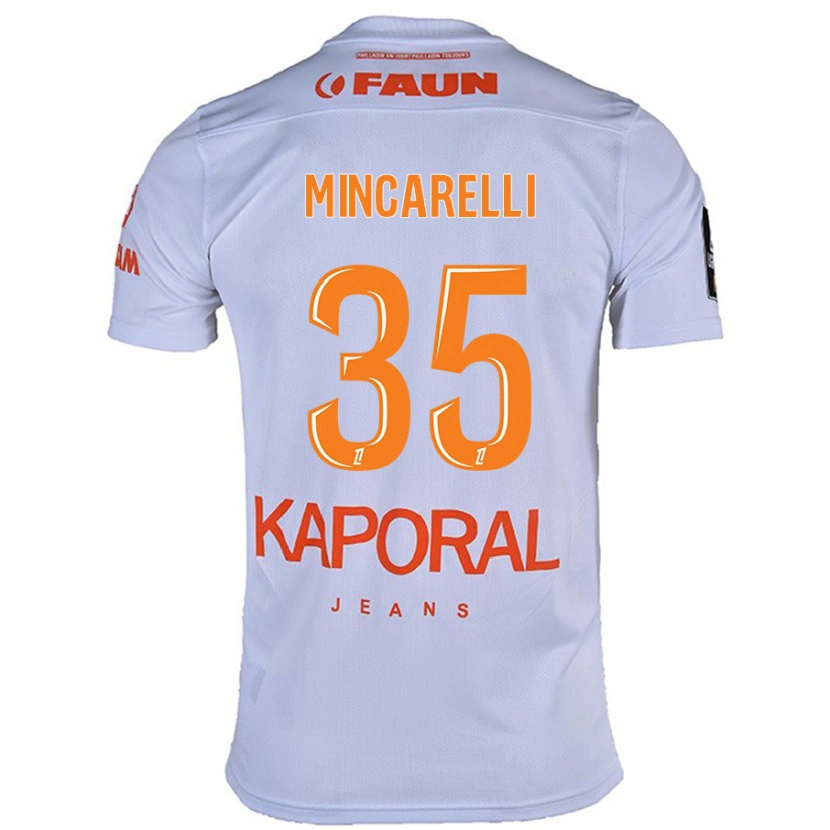 Danxen Børn Lucas Mincarelli #35 Hvid Udebane Spillertrøjer 2024/25 Trøje T-Shirt