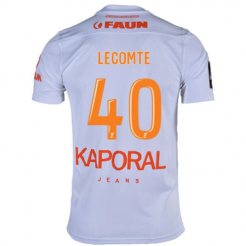 Danxen Børn Benjamin Lecomte #40 Hvid Udebane Spillertrøjer 2024/25 Trøje T-Shirt