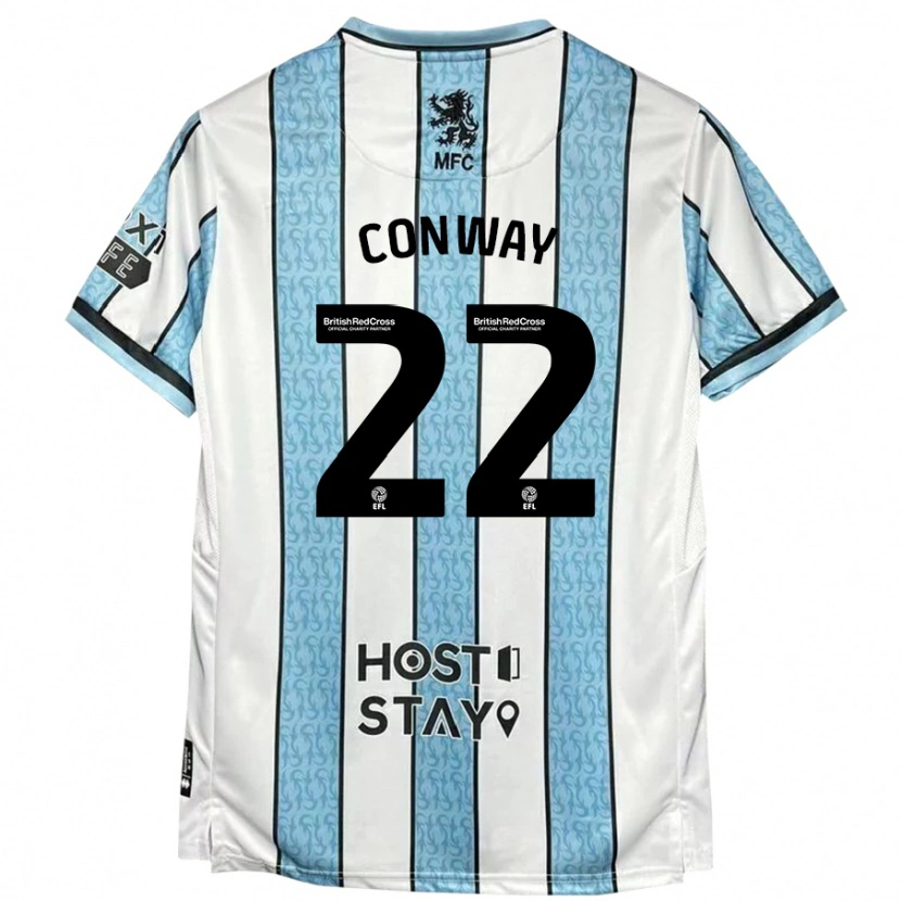 Danxen Børn Tommy Conway #22 Hvid Blå Udebane Spillertrøjer 2024/25 Trøje T-Shirt