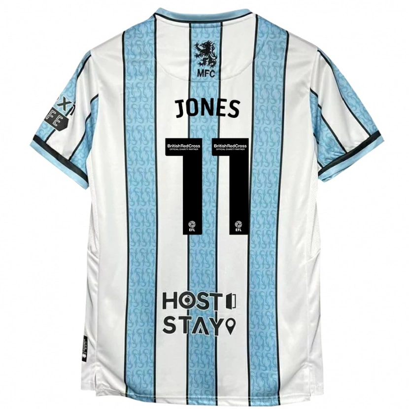 Danxen Børn Isaiah Jones #11 Hvid Blå Udebane Spillertrøjer 2024/25 Trøje T-Shirt