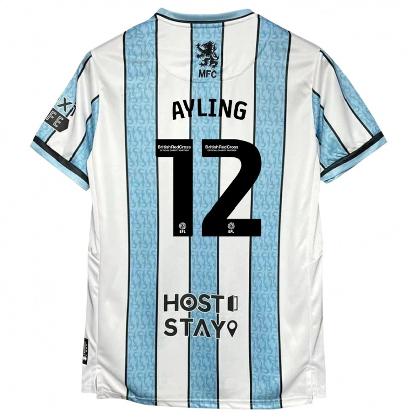Danxen Børn Luke Ayling #12 Hvid Blå Udebane Spillertrøjer 2024/25 Trøje T-Shirt