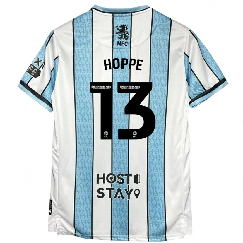 Danxen Børn Matthew Hoppe #13 Hvid Blå Udebane Spillertrøjer 2024/25 Trøje T-Shirt