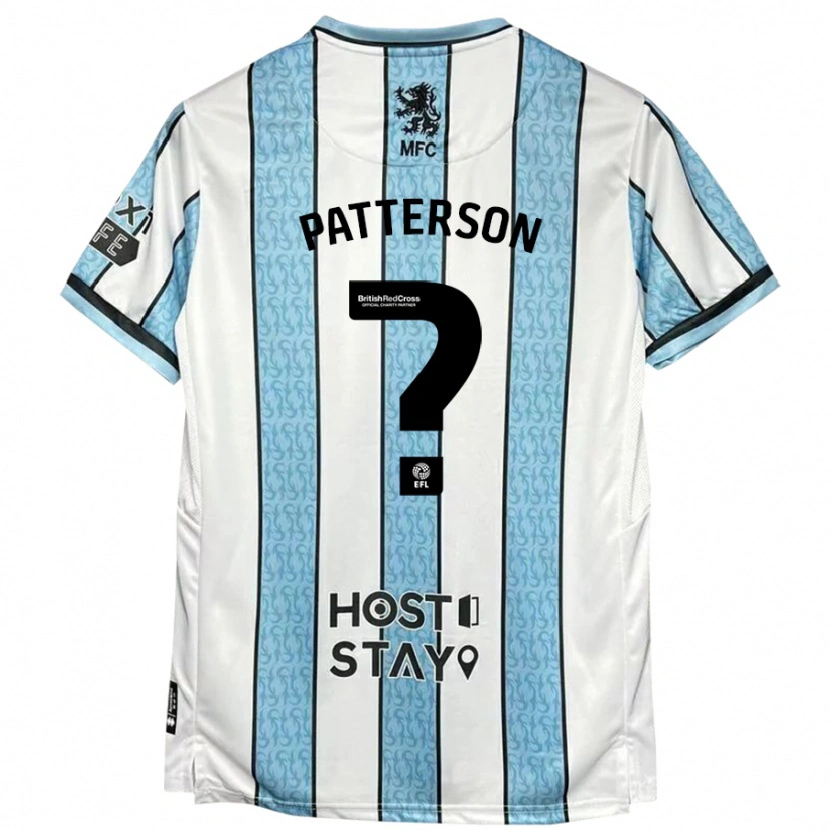 Danxen Børn Jack Patterson #0 Hvid Blå Udebane Spillertrøjer 2024/25 Trøje T-Shirt