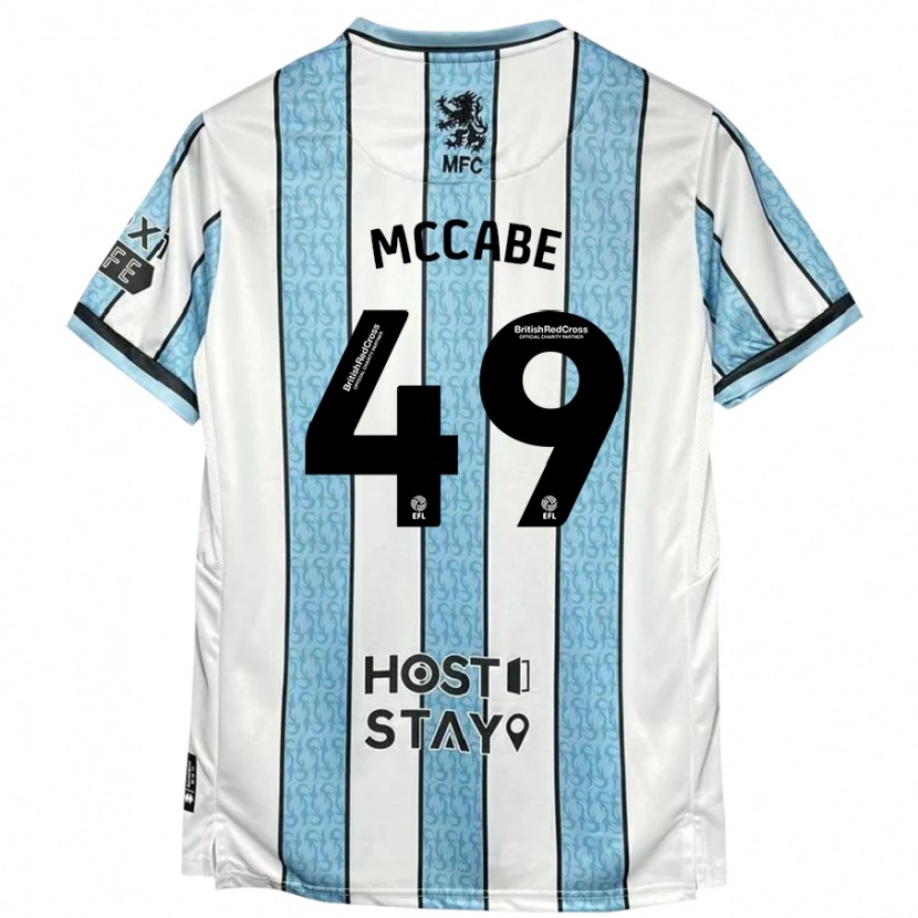 Danxen Børn Law Mccabe #49 Hvid Blå Udebane Spillertrøjer 2024/25 Trøje T-Shirt