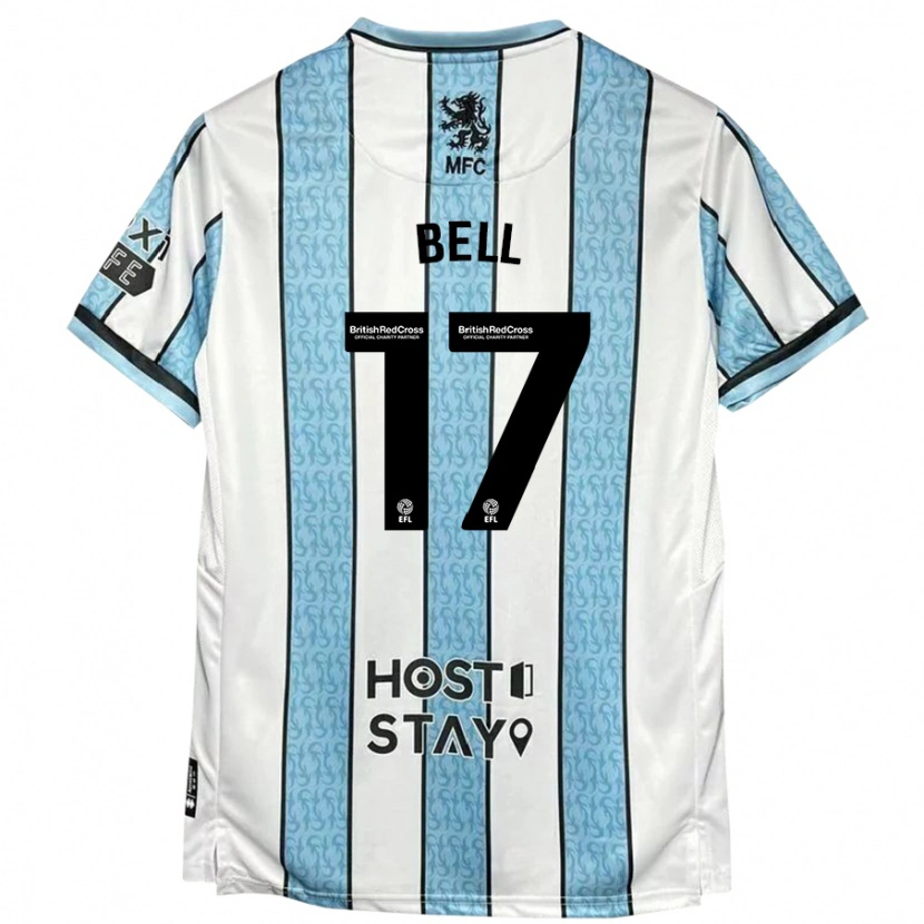 Danxen Børn Millie Bell #17 Hvid Blå Udebane Spillertrøjer 2024/25 Trøje T-Shirt