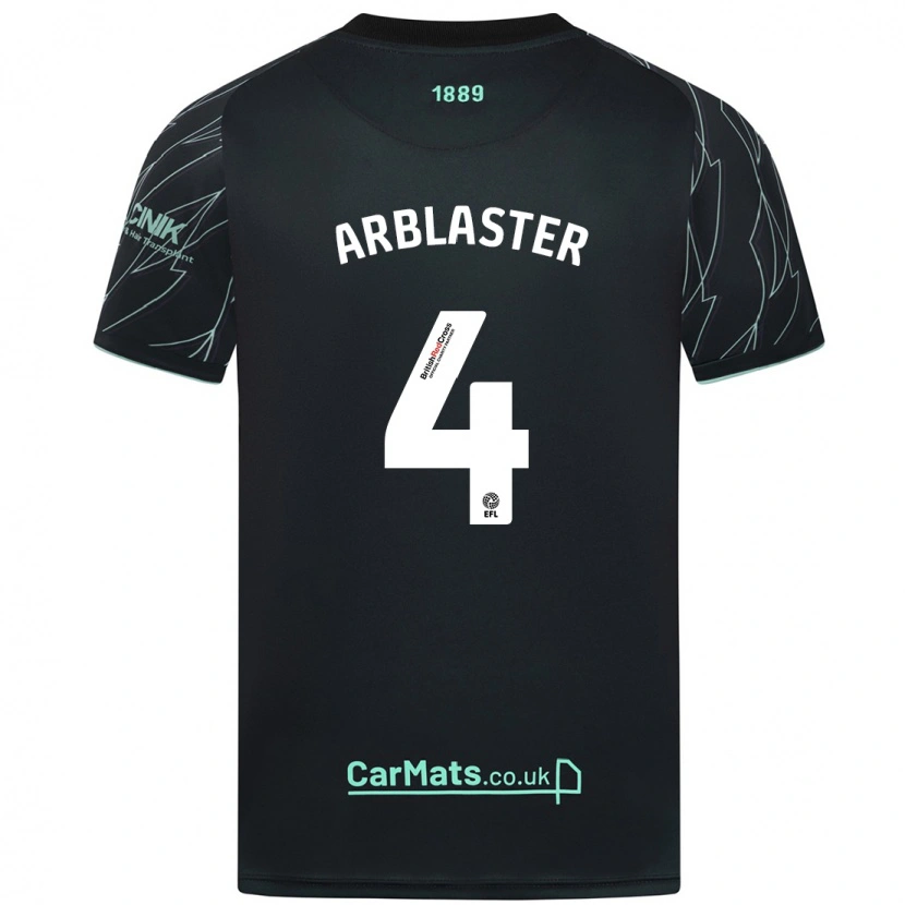 Danxen Børn Oliver Arblaster #4 Sort Grøn Udebane Spillertrøjer 2024/25 Trøje T-Shirt