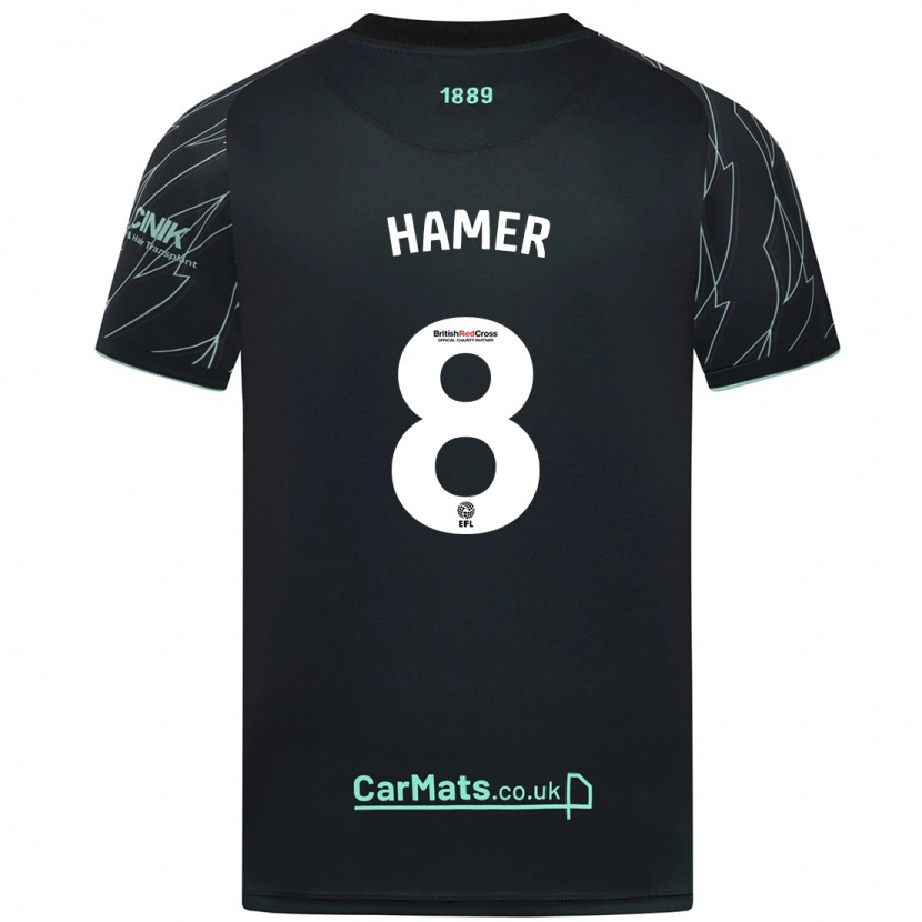 Danxen Børn Gustavo Hamer #8 Sort Grøn Udebane Spillertrøjer 2024/25 Trøje T-Shirt