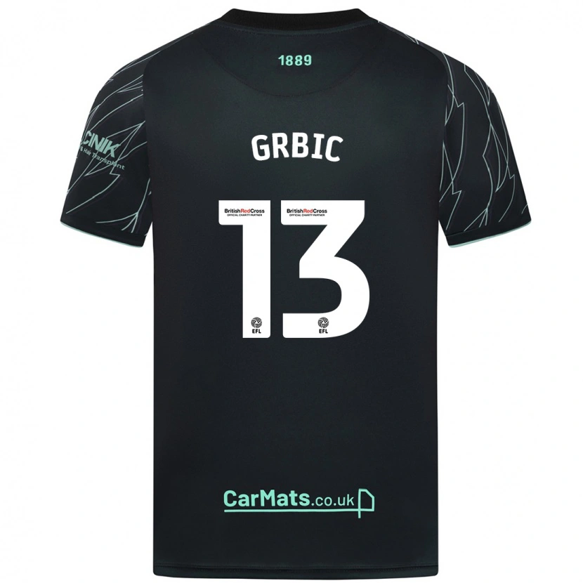Danxen Børn Ivo Grbic #13 Sort Grøn Udebane Spillertrøjer 2024/25 Trøje T-Shirt