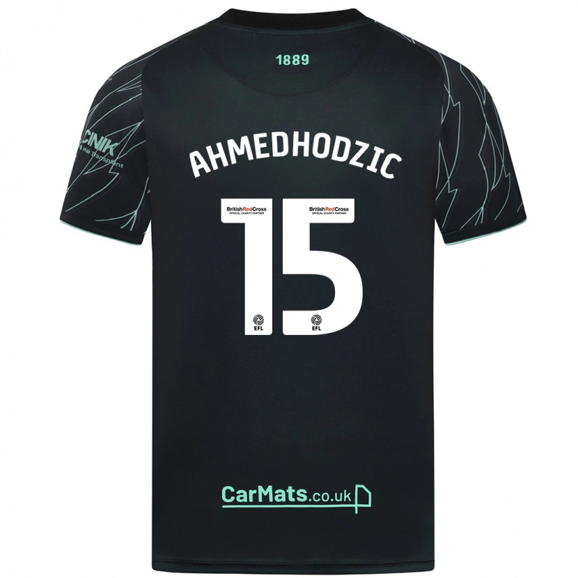 Danxen Børn Anel Ahmedhodzic #15 Sort Grøn Udebane Spillertrøjer 2024/25 Trøje T-Shirt