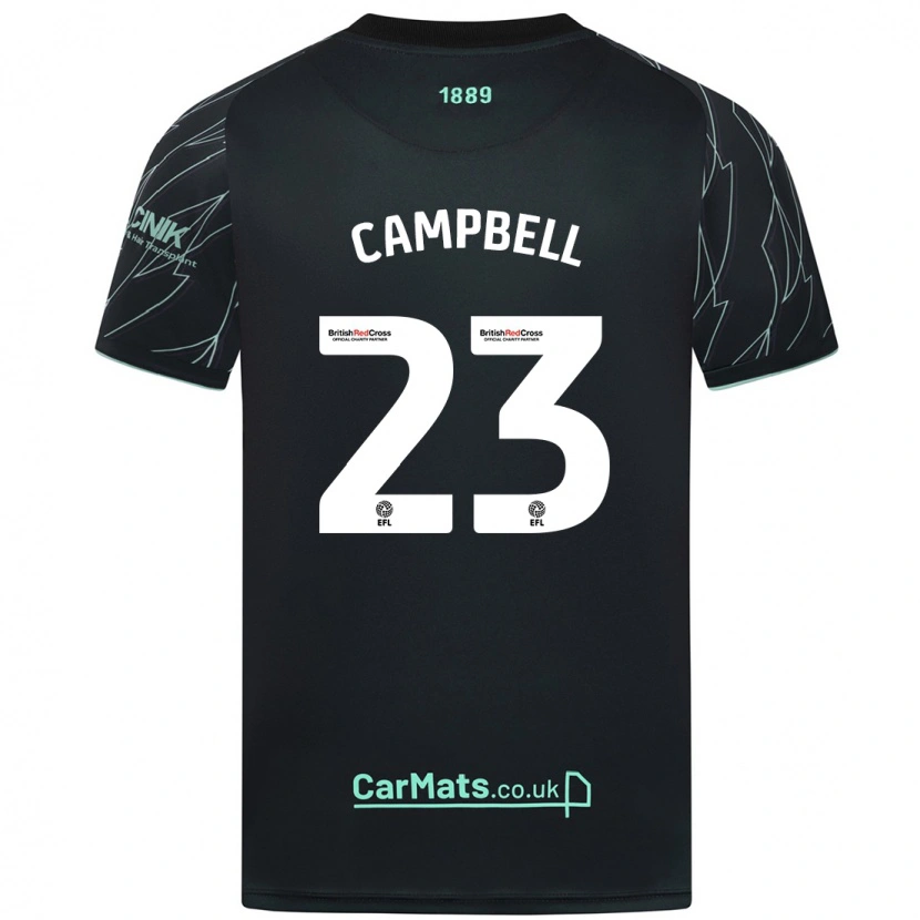 Danxen Børn Tyrese Campbell #23 Sort Grøn Udebane Spillertrøjer 2024/25 Trøje T-Shirt