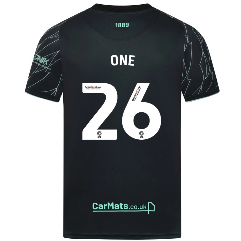 Danxen Børn Ryan Oné #26 Sort Grøn Udebane Spillertrøjer 2024/25 Trøje T-Shirt
