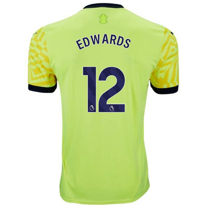Danxen Børn Ronnie Edwards #12 Gul Udebane Spillertrøjer 2024/25 Trøje T-Shirt