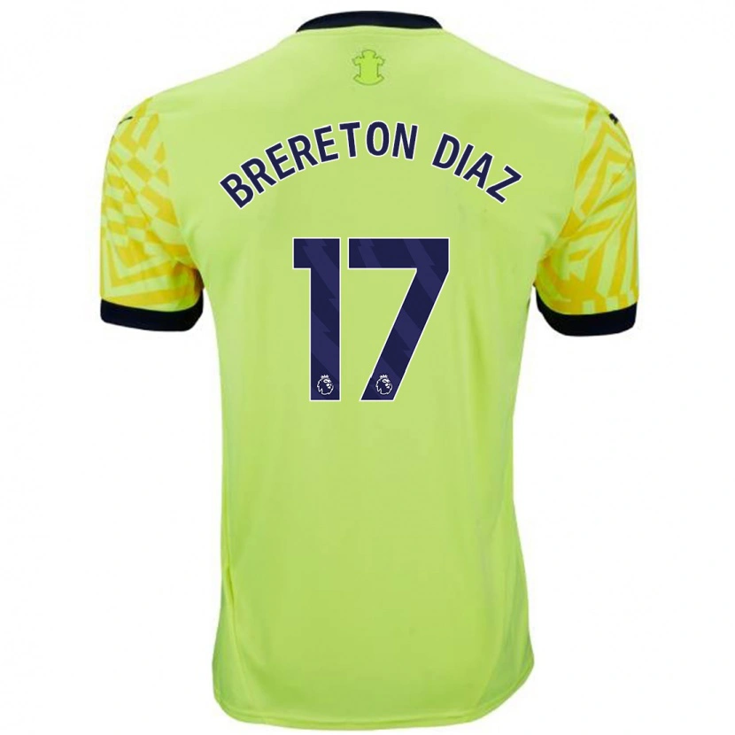 Danxen Børn Ben Brereton Díaz #17 Gul Udebane Spillertrøjer 2024/25 Trøje T-Shirt