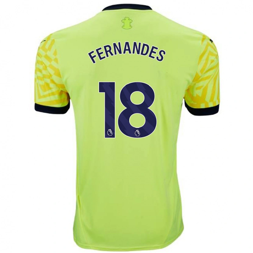 Danxen Børn Mateus Fernandes #18 Gul Udebane Spillertrøjer 2024/25 Trøje T-Shirt