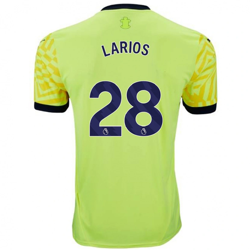 Danxen Børn Juan Larios #28 Gul Udebane Spillertrøjer 2024/25 Trøje T-Shirt