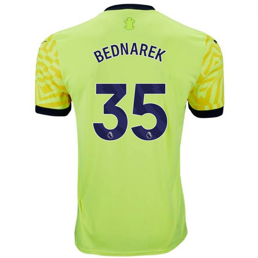 Danxen Børn Jan Bednarek #35 Gul Udebane Spillertrøjer 2024/25 Trøje T-Shirt