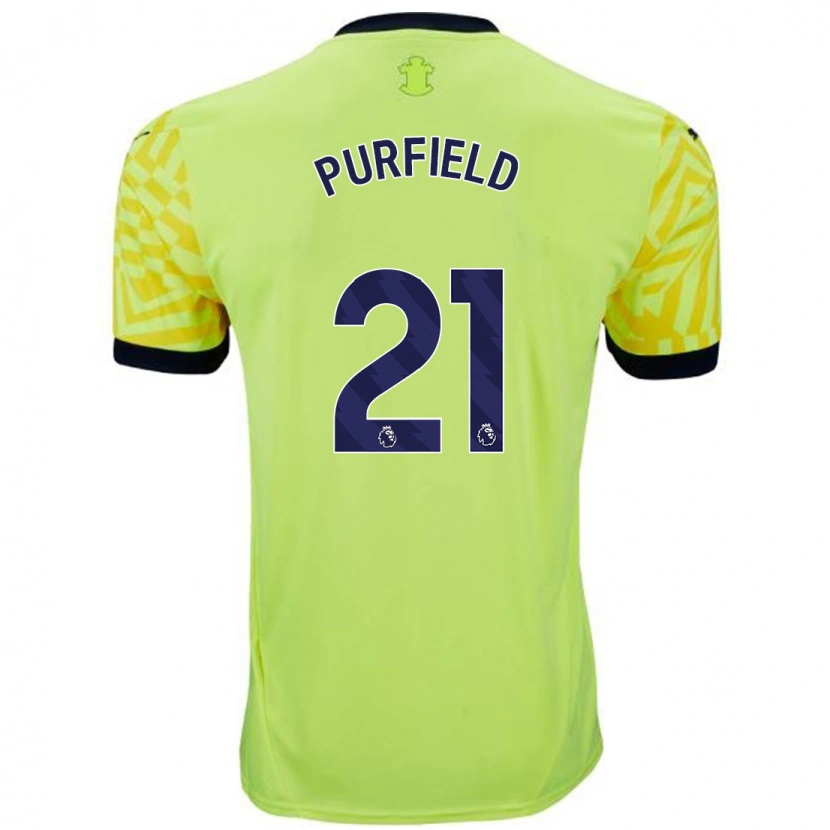 Danxen Børn Jemma Purfield #21 Gul Udebane Spillertrøjer 2024/25 Trøje T-Shirt