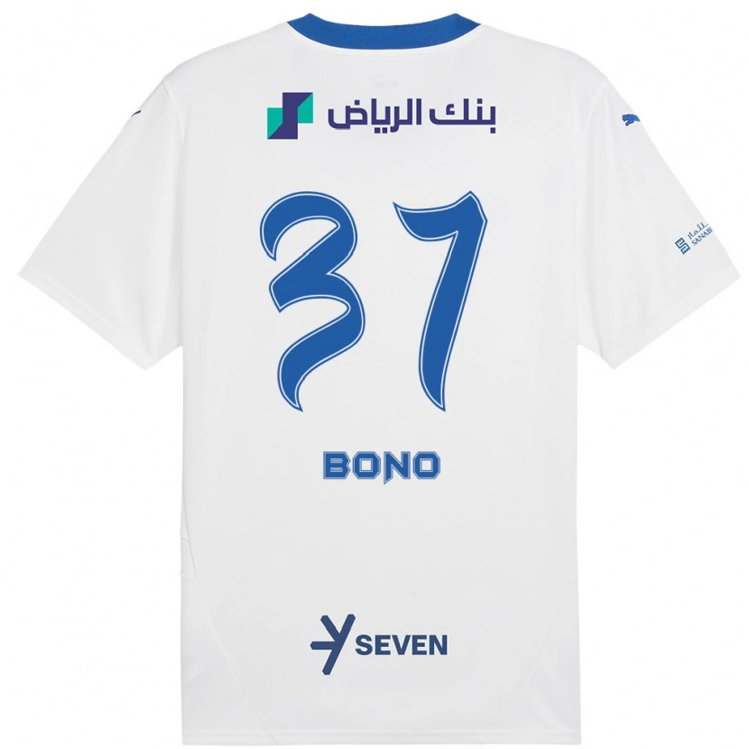 Danxen Børn Bono #37 Hvid Blå Udebane Spillertrøjer 2024/25 Trøje T-Shirt