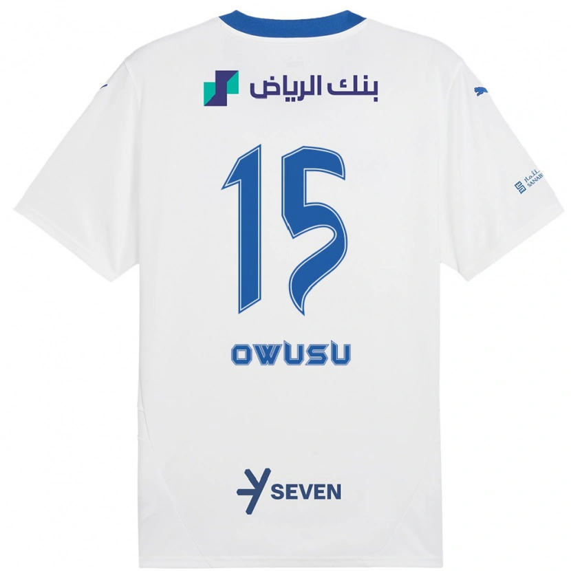 Danxen Børn Mavis Owusu #15 Hvid Blå Udebane Spillertrøjer 2024/25 Trøje T-Shirt