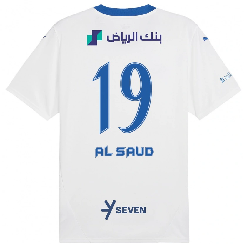 Danxen Børn Manal Al Saud #19 Hvid Blå Udebane Spillertrøjer 2024/25 Trøje T-Shirt
