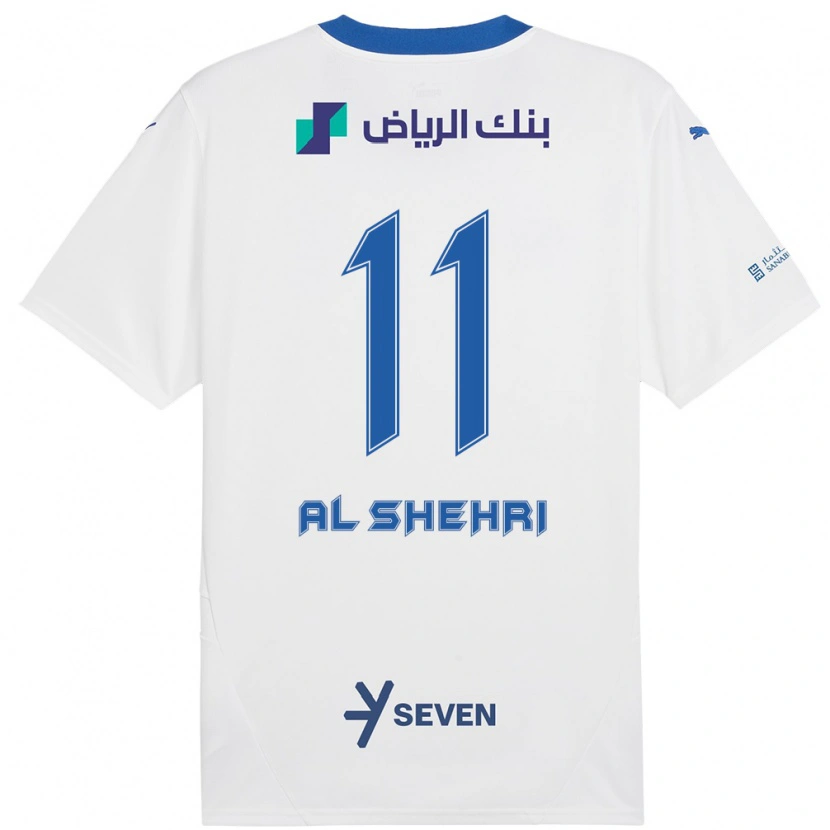 Danxen Børn Saleh Al-Shehri #11 Hvid Blå Udebane Spillertrøjer 2024/25 Trøje T-Shirt