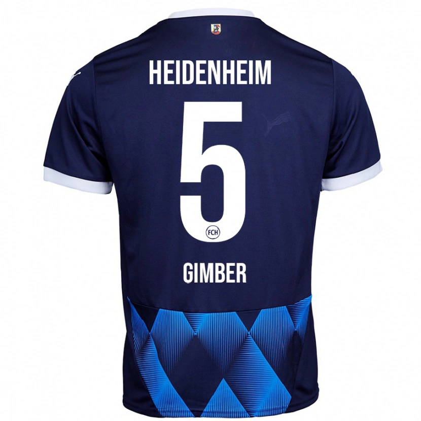 Danxen Børn Benedikt Gimber #5 Mørk Marineblå Udebane Spillertrøjer 2024/25 Trøje T-Shirt
